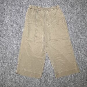 Marine Layer Pants Women L Olive Trousers Wide Leg 100% Tencel Beach 25" Inseam